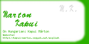 marton kapui business card