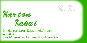 marton kapui business card